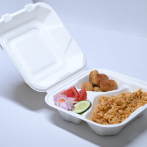 Baggasse Clamshell 9" 3CP